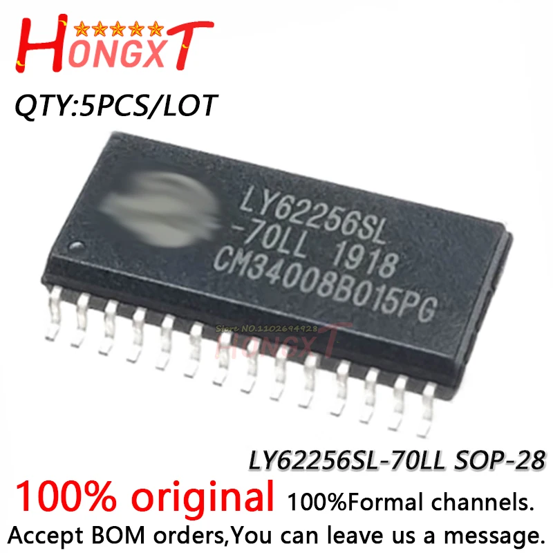 5PCS 100% NEW  LY62256SL-70LL LY62256SL 70LL SOP-28.Chipset