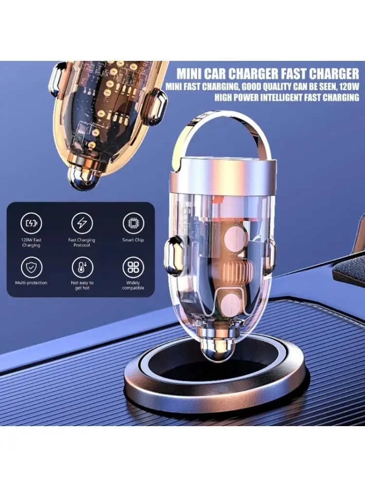  Compact 120W USB C Car Chargers Fast Charging Solution for Phones Tablets and More Type C USB Double Port Charging Adapter