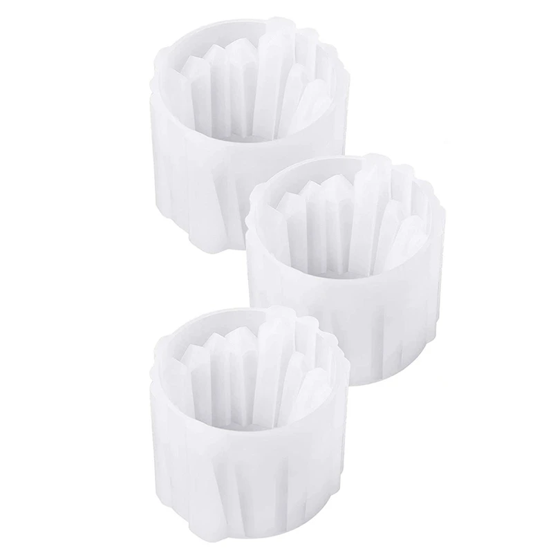 Moldes de silicona para portavelas, moldes de resina para candelabros, moldes de fundición epoxi con forma de cristal, 3 piezas