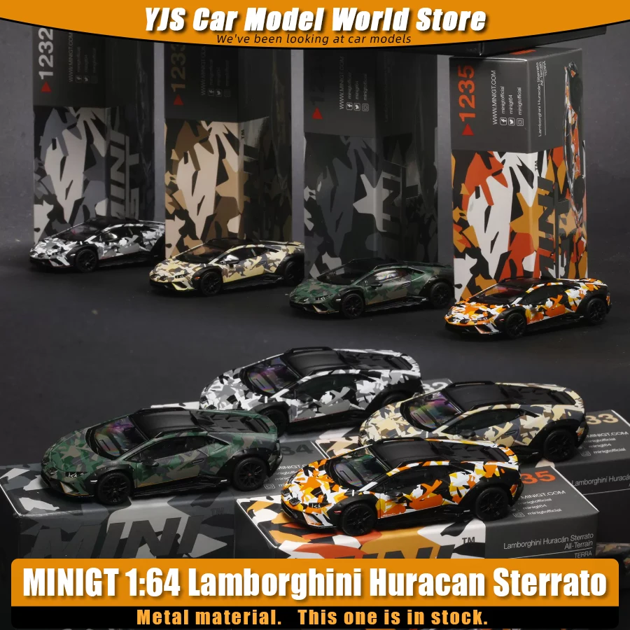 MINIGT Diecast Model 1:64  Lamborghini Huracan Sterrato All Terrain Set Car Metal Material Car Model Static Ornament Collection