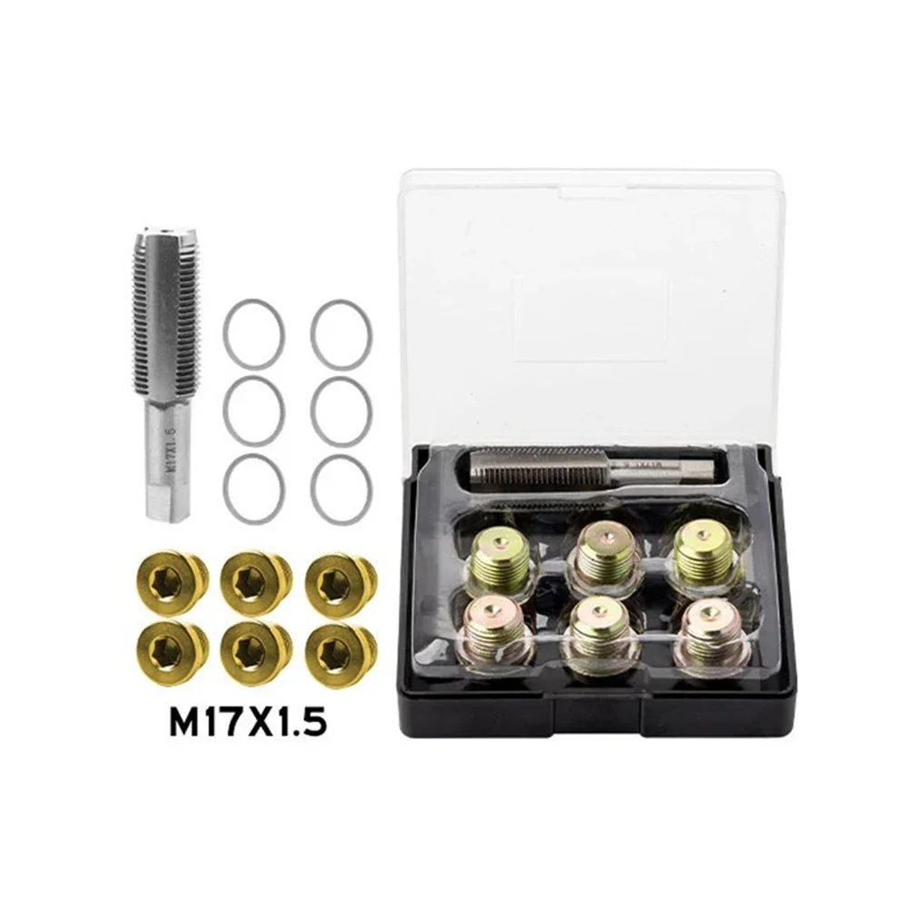 1set Oil Drainplug Tap Thread Repair Kit For Repairing Oil Pan Transmission And Differential Drainplugs Thread Repair Tool