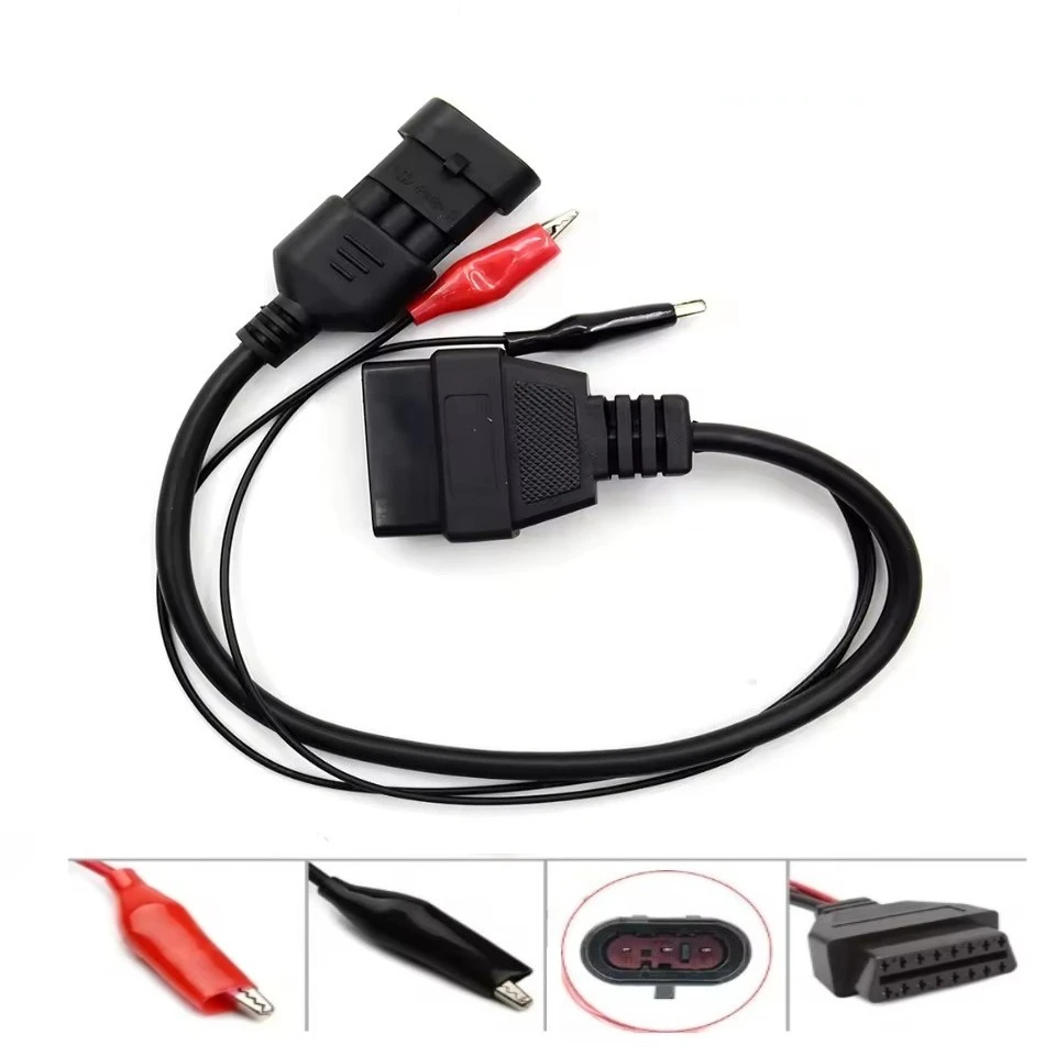 Best For Fiat For Lancia OBD2 Cable 3Pin to 16Pin For Alfa Remeo OBDII Plug Connector Adapter Car Extension Diagnostic Cables