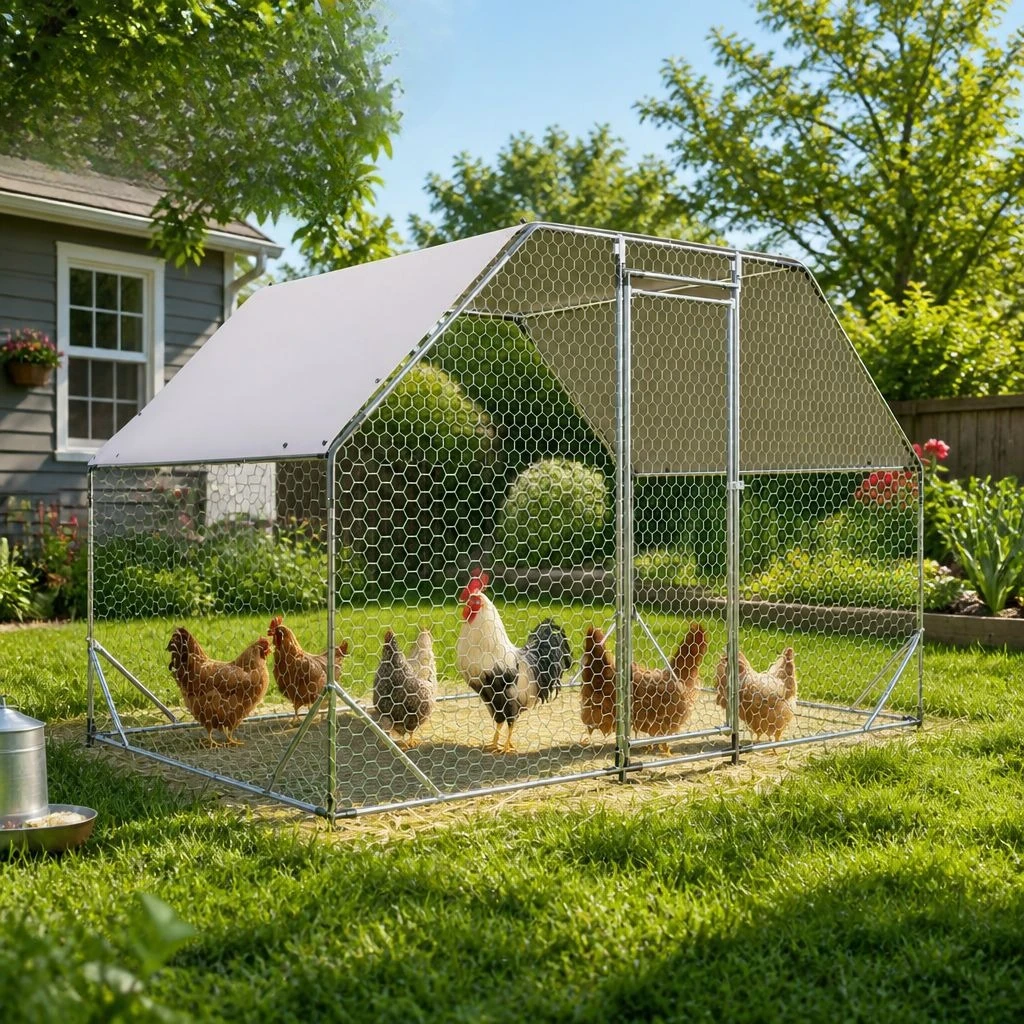 Large pet cage Outdoor chicken, duck, rabbit cage Animal cage Movable chicken coop No deformation Household courtyard shed