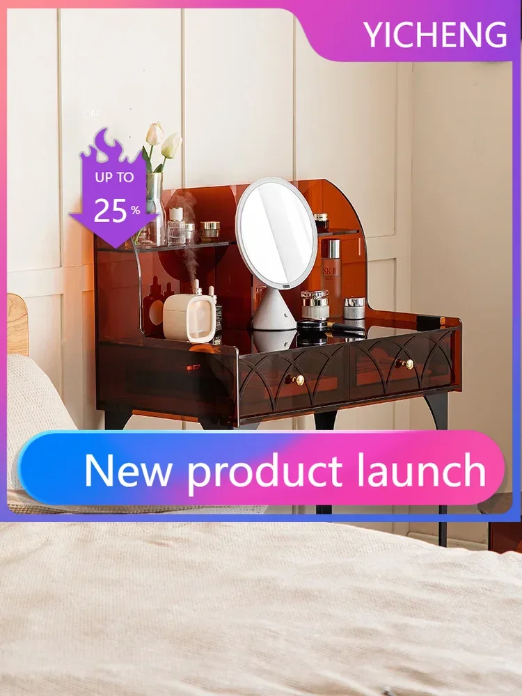 

LYY double dresser small apartment bedroom makeup table acrylic minimalist dressing table girls
