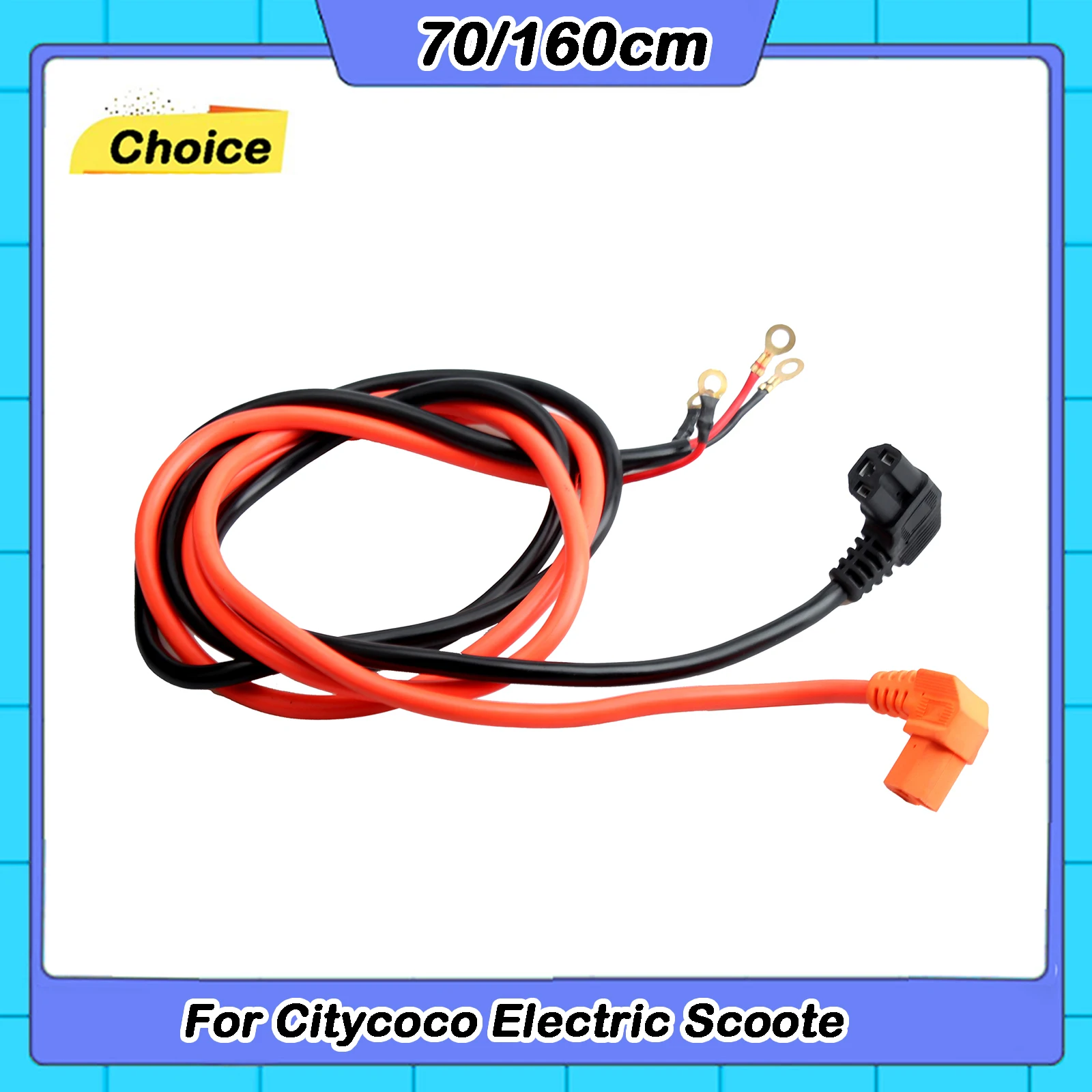 70/160cm Battery Connector Cable Charging Socket Lengthened Elbow Line For Citycoco Electric Scooter Chinese Halei Scooter Parts