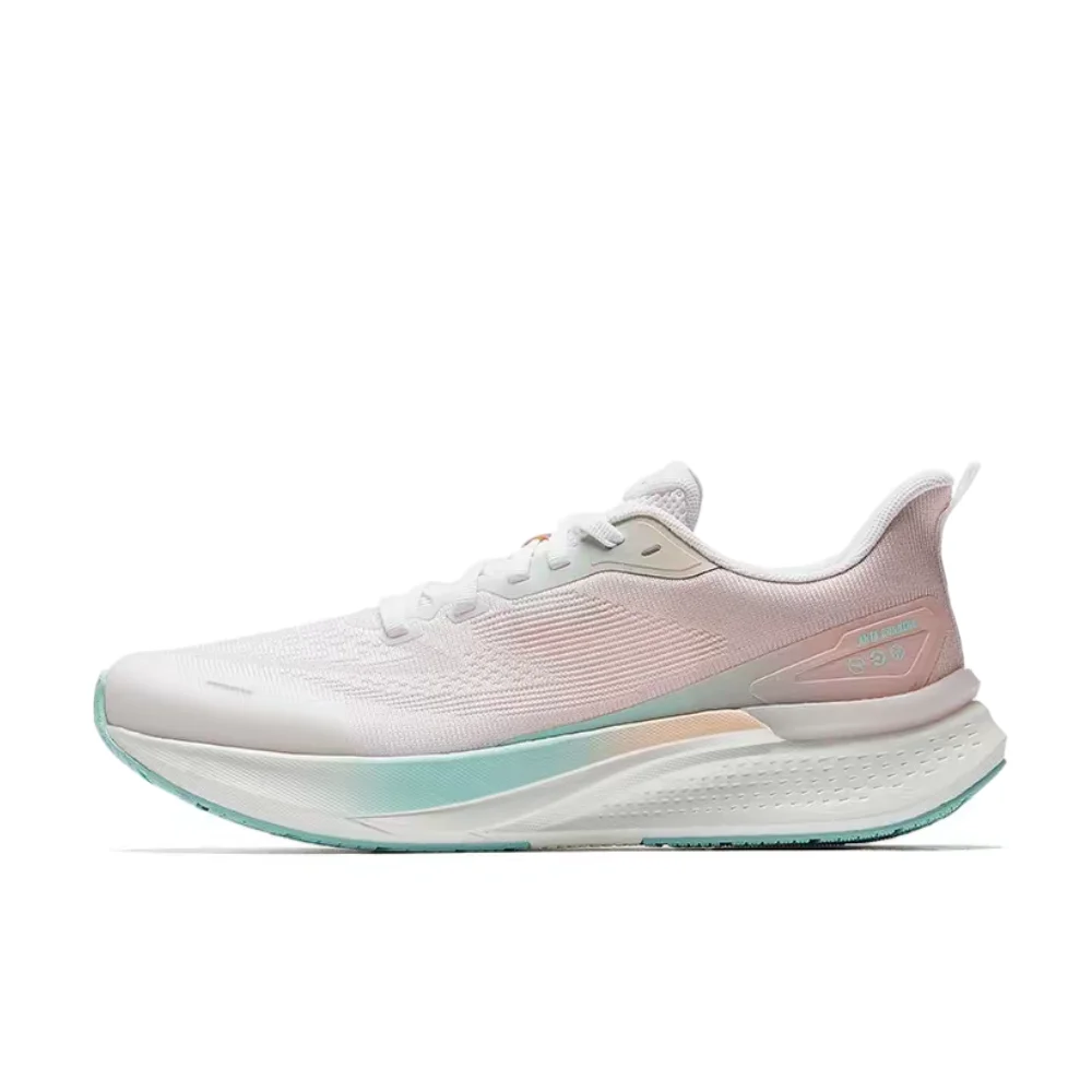 

Anta Hydro Run 7: Удобные, универсальные, нескользящие, прочные, низкие повседневные кроссовки для женщин, бело-розовые, 122525541-1