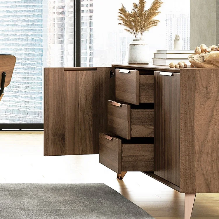 High-quality American furniture media console, TV cabinet, living room painted gray cabinet