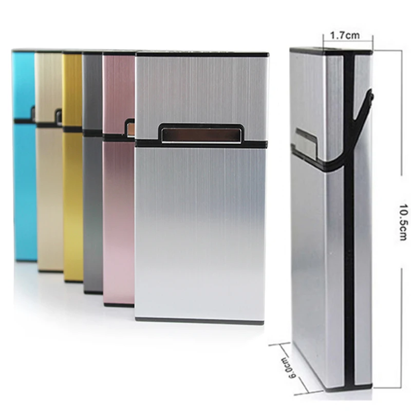 Ultradünnes, modisches, kreatives Zigarettenetui, schlankes Metall-Zigarettenetui, Aluminium-Geschenkbox, Zigarettenhalter für Damen – Detail 1
