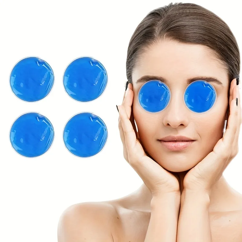 1/2/4PCS Reusable Gel Eye Mask for Hot/Cold Compress - Multi-Use Round Ice Pack for Eyes & Body, Portable Relief