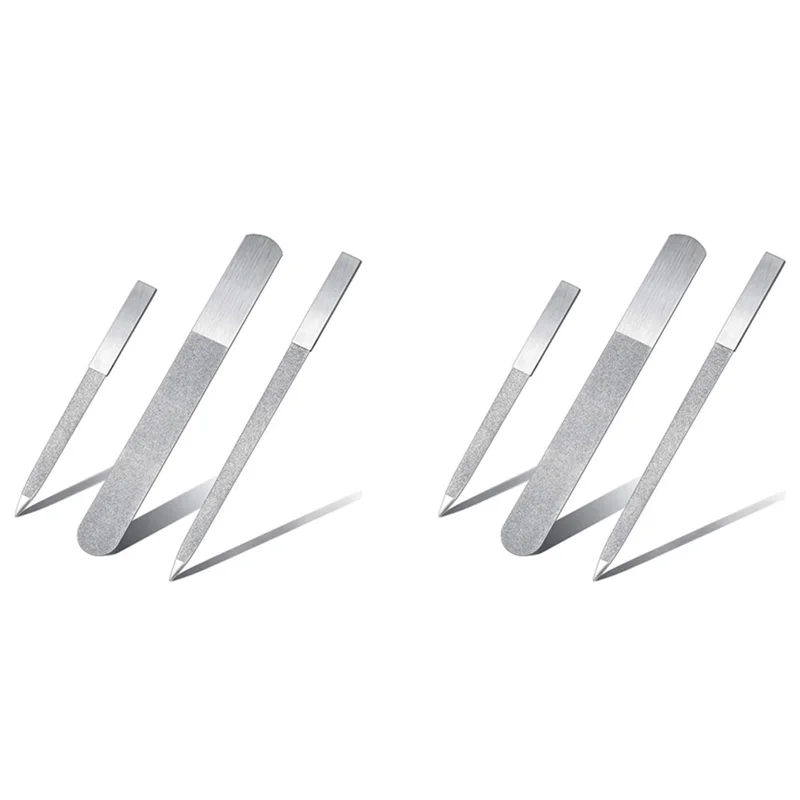 

ABIT 6-Piece Nail File Set Stainless Steel Double-Sided Nail File Buffer File Nail File Suitable For Salon, Family And Travel