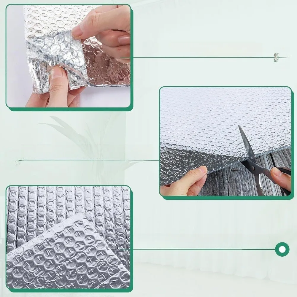 

For Winter Warmth Heat Insulation Foil Radiation Protection For Homes Sun Protection Moisture Resistant Material Easy Cut Design