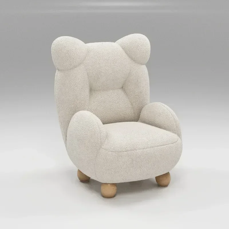 Lamb Velvet Cream Style Kids Sofa Bear Chair Cute Baby Single Cartoon Seat Mini Lazy Small Modern Simplicity  Furniture