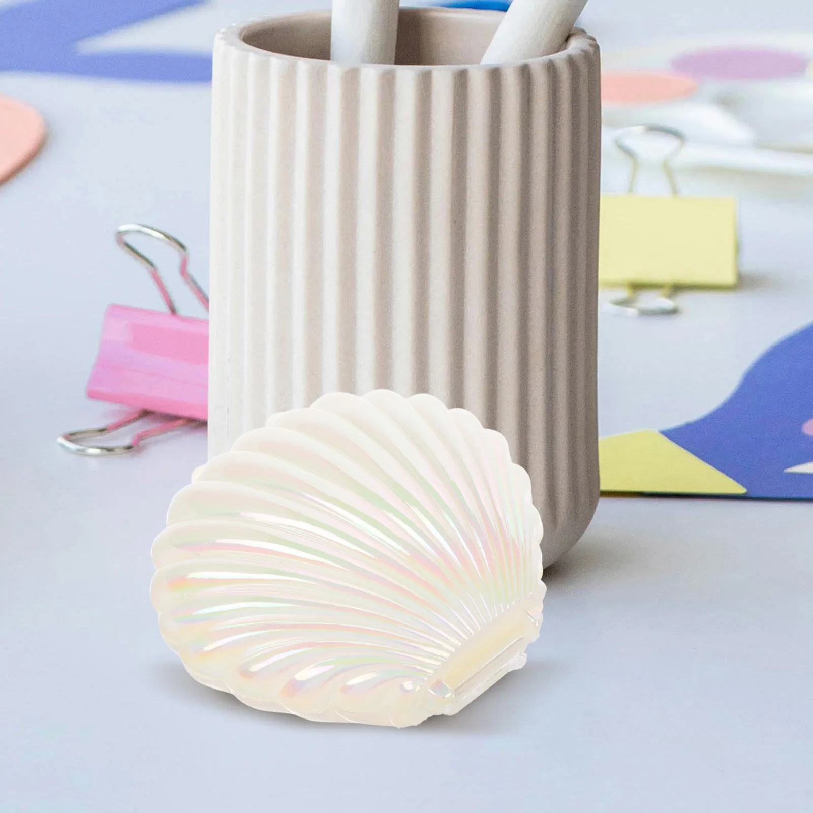 

Shell Shaped Jewelry Box Plastic Seashell Storage Case Vintage Earring Holder Decorative Tray Container Display Home Dorm Shop