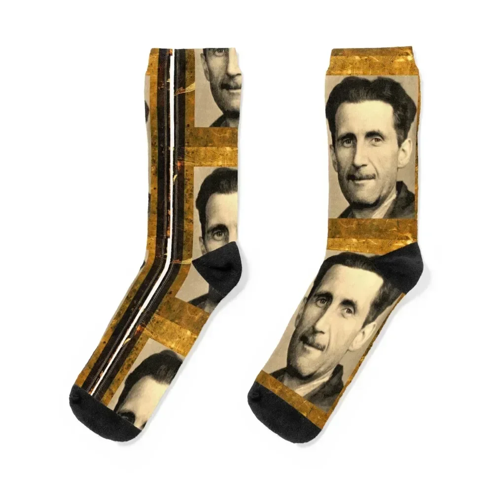 George Orwell Famous Author Vintage Portrait Public Domain Images Design Socks Run cute golf Men's Socks Luxury Women's