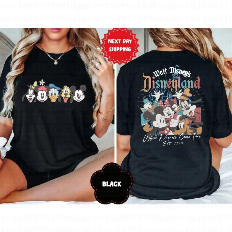 26 nouvelles tenues décontractées pour enfants et parents de Disney, chemise Mickey et ses amis, T-shirt pour vacances en famille