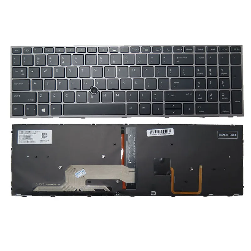 US Keyboard For HP ZBook 15 G5 ZBook 15 G6 L12765-001 L28407-001 L29635-001 With Backlit With Point Stick With Gray Frame