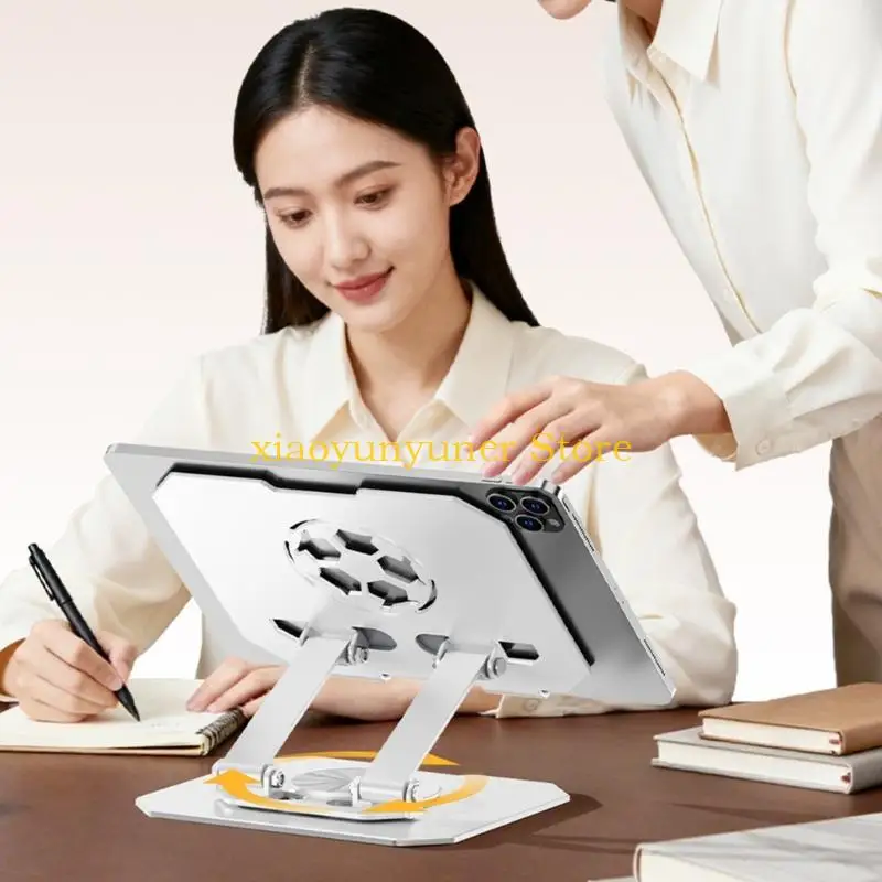 

P9JB Портативная вращающаяся на 360 градусов подставка для планшетов с двойной регулировкой высоты по осям и конструкцией из для