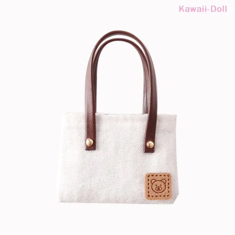 

Mini Simulation Doll Canvas Bag Shoulder Bags Dollhouse Micro Scene Decoration Pretend Play Toys Doll Clothes Accessories
