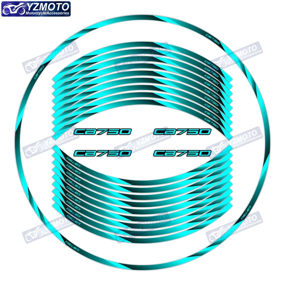 For Honda CB750 Motorcycle 17 Inch Front And Rear Wheel Stripe Sticker Wheel Decal Decorative Reflective Waterproof Rim Stickers