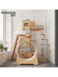 Large cat climbing frame solid wood nest Tongtian pillar cat tree, large cat scratching board sisal small platform cat villa