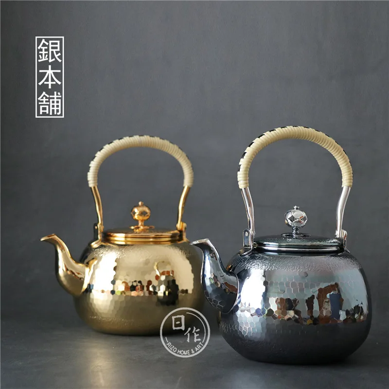 

Japanese Original Imported Yinben Shop Copper Plating 24K Gold Pot Soup Boiling Water Teapot Kettle Tea Set