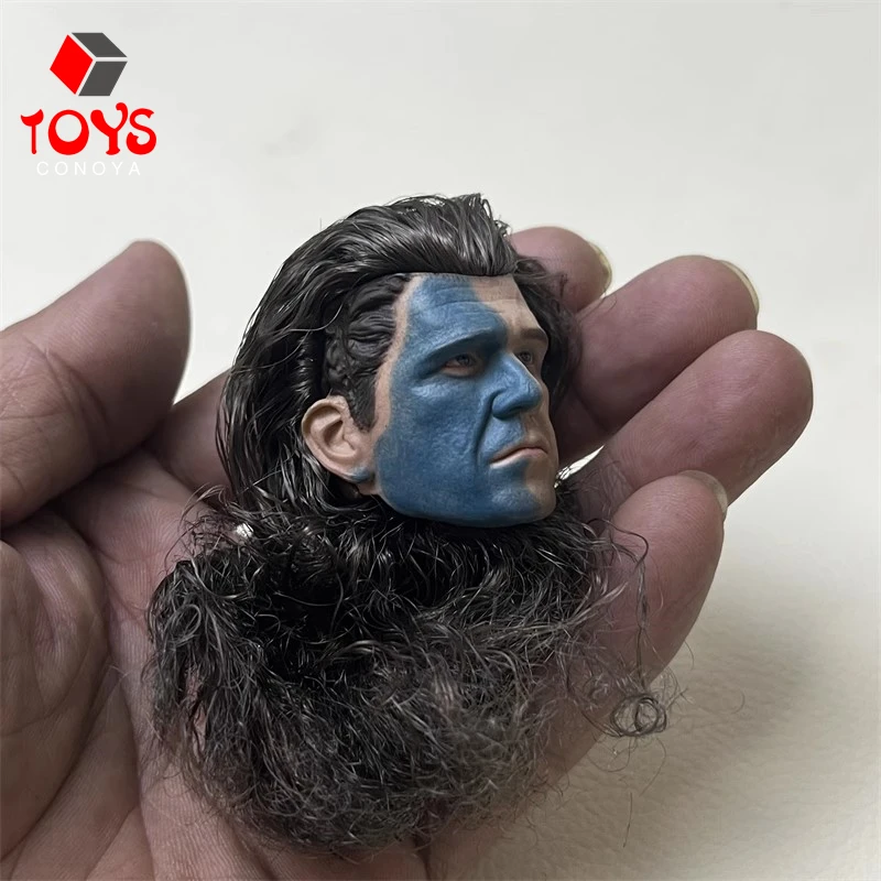 1/6 Scale Scottish General Brave Heart Mel Gibson Head Carving Model Fit 12