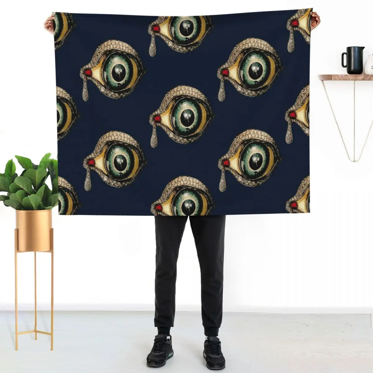 Dali Crying Eye Throw Blanket Sleeping Bag Furrys Thermals For Travel Bed linens Travel Decorative Throw Blankets