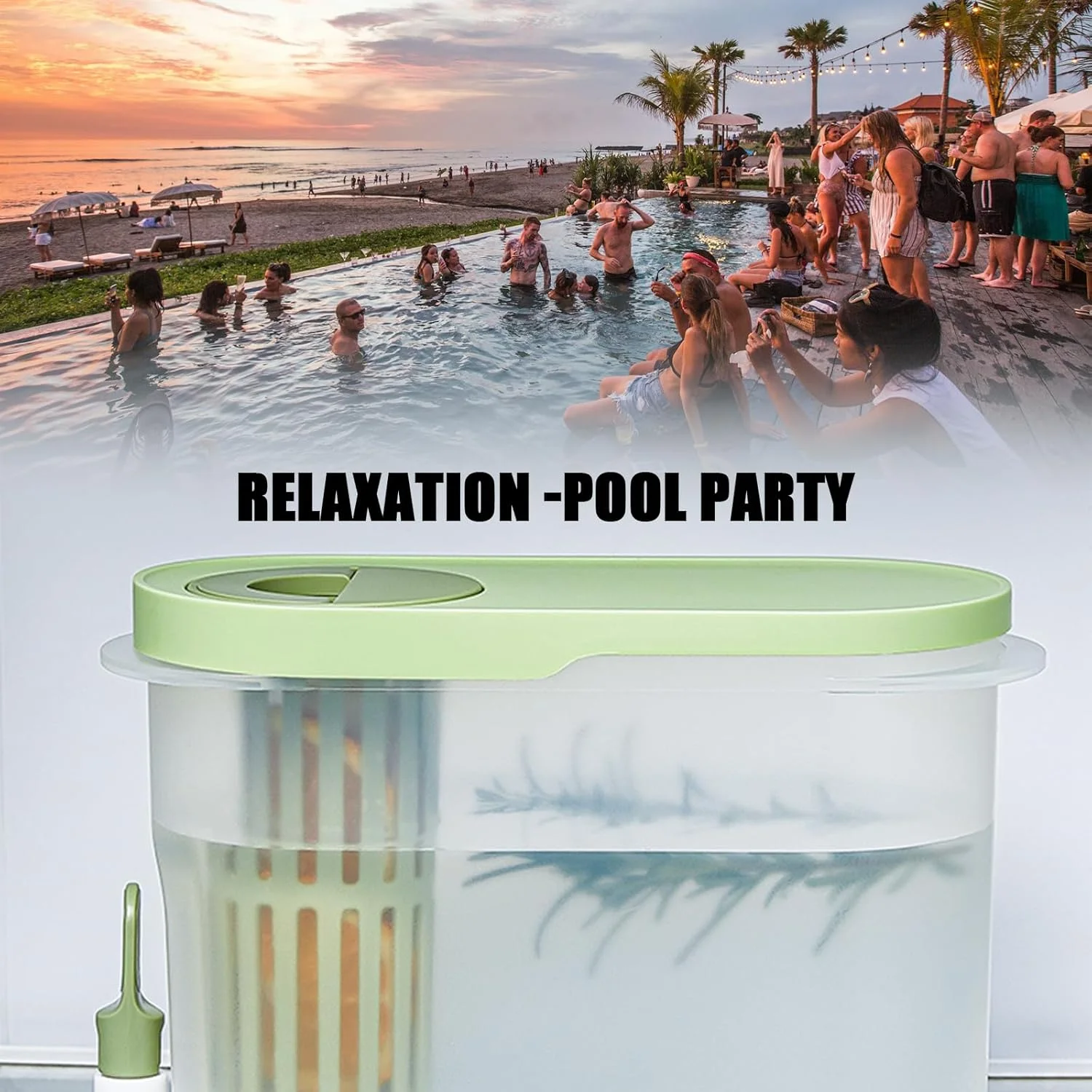 Кофеварка холодного заваривания на 4 галлона с фильтром из мелкой сетки и патрубком — полипропиленовый кувшин для чая со льдом для кофе,