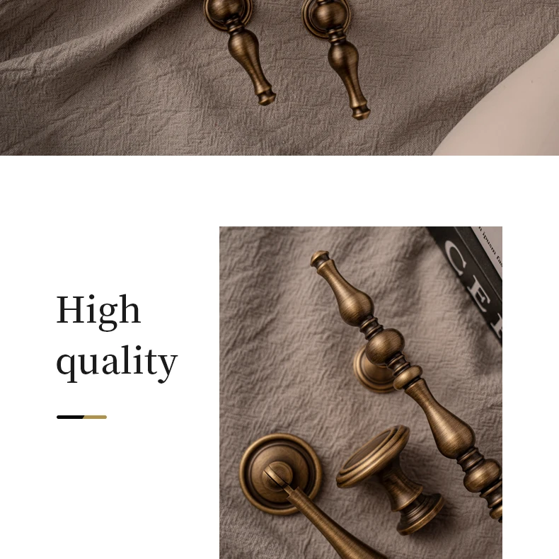 Antique brushed brass cupboard pull and furniture knob — supplier illustration 3