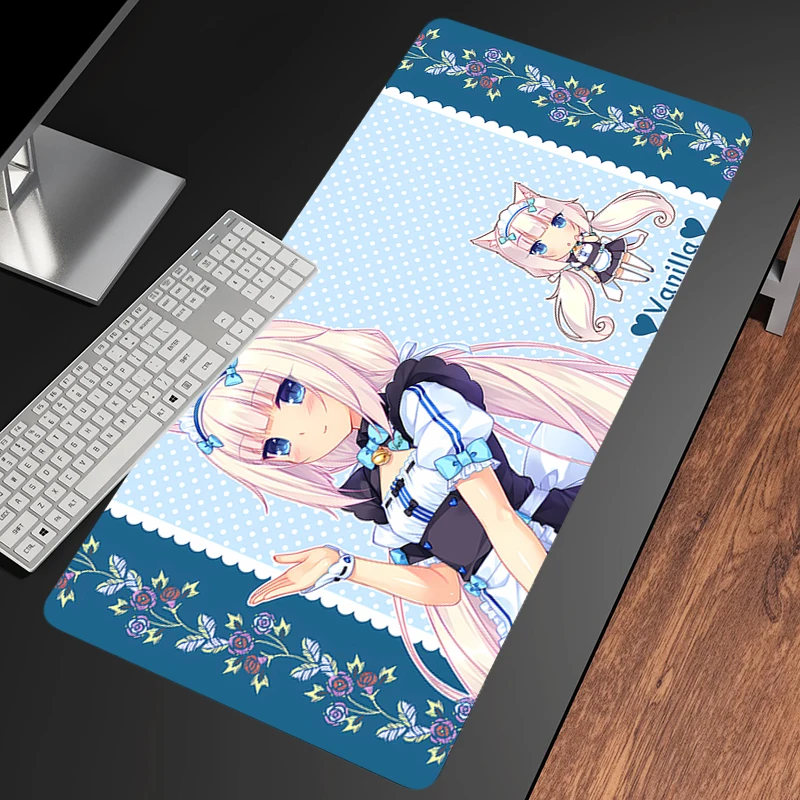 Mouse pad Nekopara large Gaming Desk Mat Computer Keyboard desk pad Mats Non-slip rubber Game PC carpet Kawaii Anime Girl XXL XL