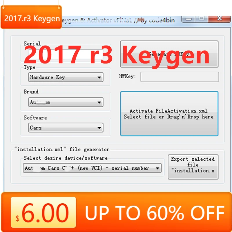 For Delphi 2017 r3 Keygen activator Newest  software 2017.r3 Keygen del-phis 150e multidiag Key with car and truck