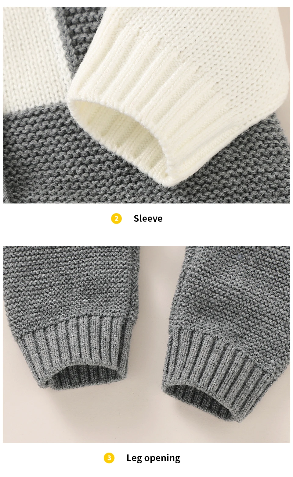 Baby Jungen Strampler Mode Herbst Winter Neugeborene Säuglinge Gentleman-Stil Overalls 0-18m Einteiliger Langarm-Strickanzug für Kleinkinder – Detail 6