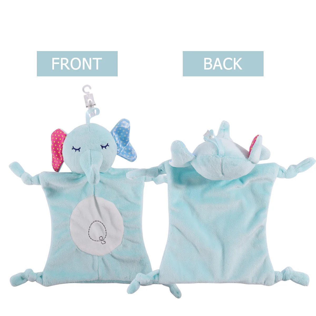 منشفة مهدئة للأطفال بنمط حيوانات 30 سم مادة قطن PP ناعمة ومتينة وسهلة التنظيف وتعزز التنمية الحسية