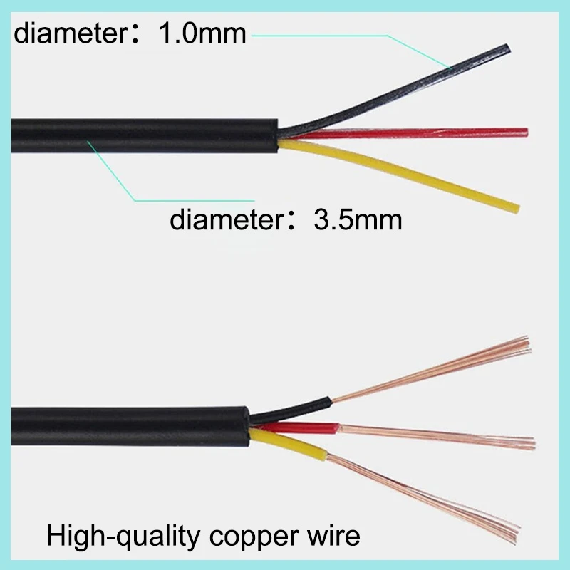 3 Core Copper Wire Cable Connector Power Cord Conductor Electric soft for DIY Led Strip Light Extension 24AWG 28AWG B2
