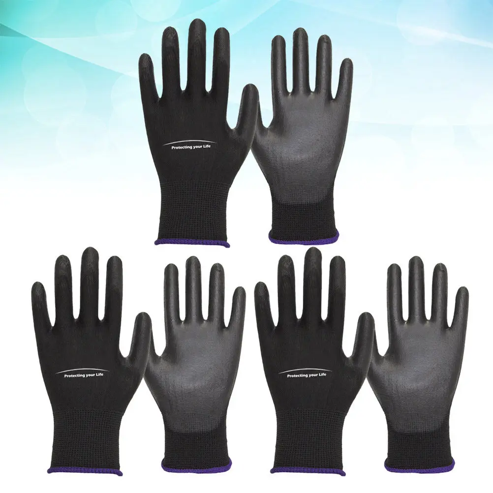 

3Pairs Protective Work Gloves Waterproof Wear-Resistant Thickened Safety Industrial Gloves Multipurpose for Men Women Yard
