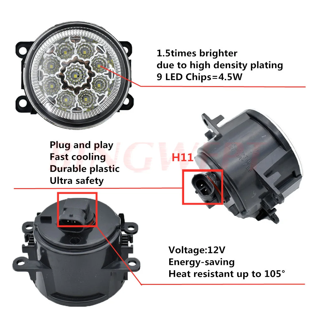 Fog Lights Lamps For Mitsubishi Outlander Sport  RVR  ASX 2011 2012 2013 2014 2015 2016 2017 2018