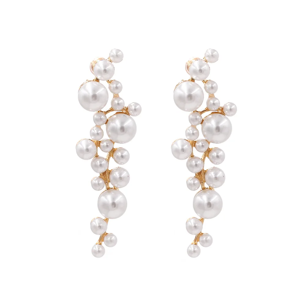 South Korea Dongdaemun new baroque pearl earrings Internet celebrities with the same temperament long earrings trinkets wholesal