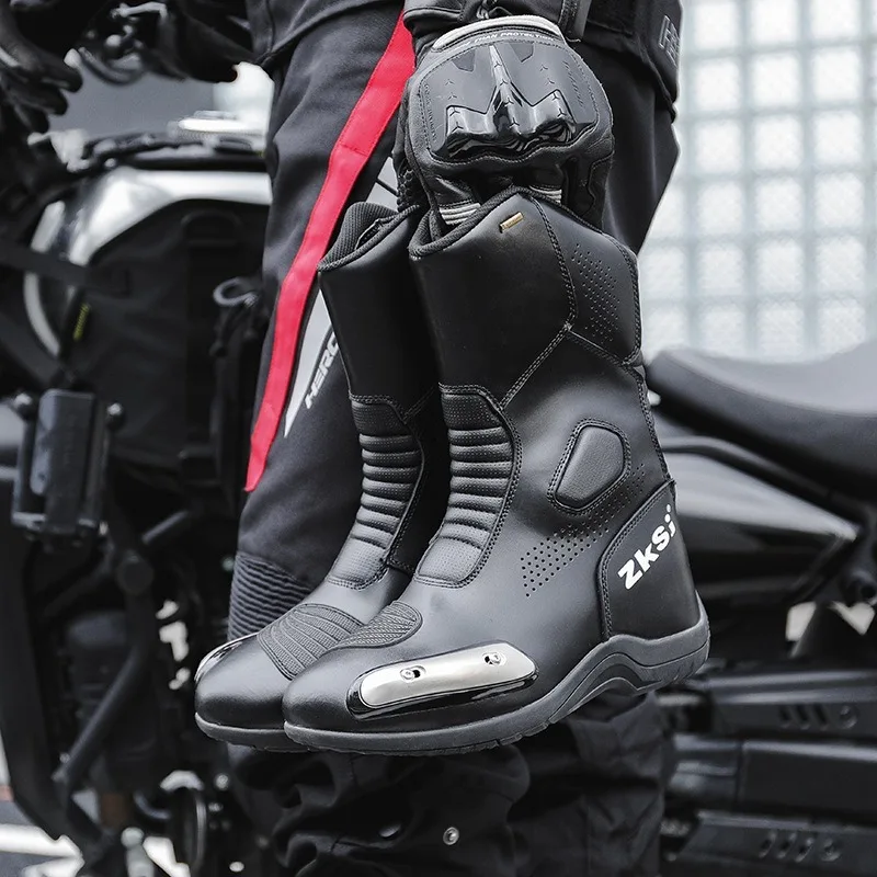 Motorcycle Shoes Full Leather Motocross Boots with Shifter Guard Cafe Boots Enduro Boots for Touring&hiking Moto Protection Gear
