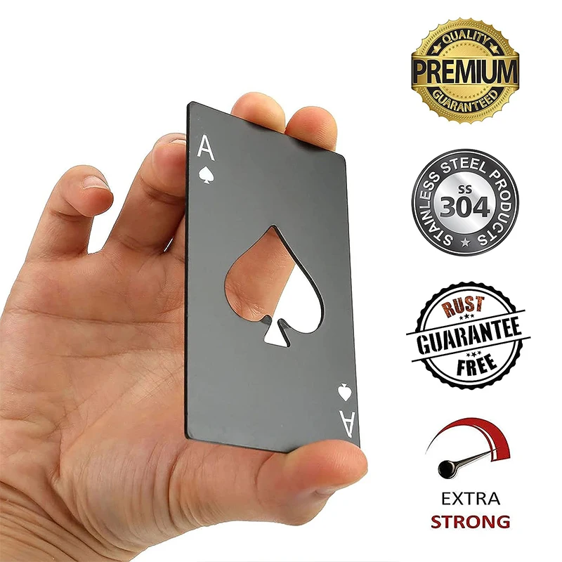 Spade A Bottle Opener Playing Card Bottle Opener Cap Opener Stainless Steel Beer Bottle Opener Party Kitchen Accessories