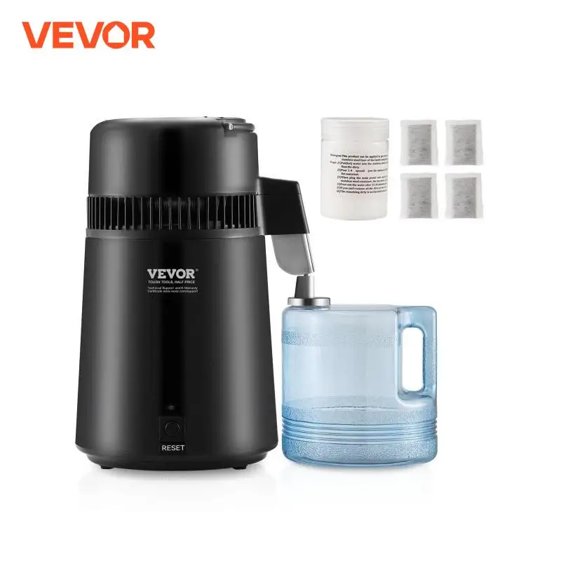 VEVOR-purificador puro da água para a casa, destilador, filtro do purificador para a bancada, interior do destilador, 4L, 1,05 galão, 750W