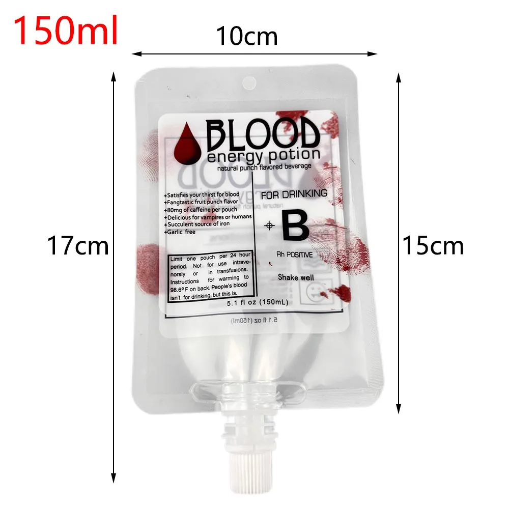 5/10pcs 150/250ml Drinks Blood Bags Halloween Decoration Reusable Drink Pouch Live Blood of Theme Party Masquerade Party Props