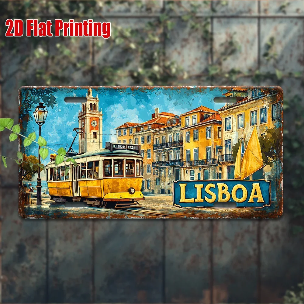 Panneau métallique vintage 2D plat, 1 pièce, pour décoration uniquement, art mural extérieur (30 cm x 15 cm), panneau en alumini