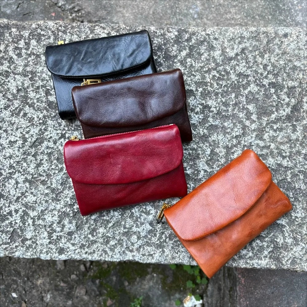 New Arrival Women's First Layer Cowhide Wallet Soft Leather Large Capacity Multi-Layer Card Holder Clutch Purse