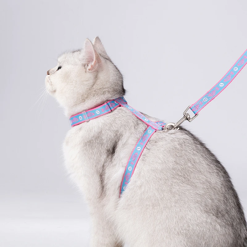 Harnais réglable avec clochettes en plomb pour chat, collier réfléchissant pour chaton, accessoires pour chien, sangle de poitrine pour animaux de compagnie, ensemble de plomb pour chiot, chat