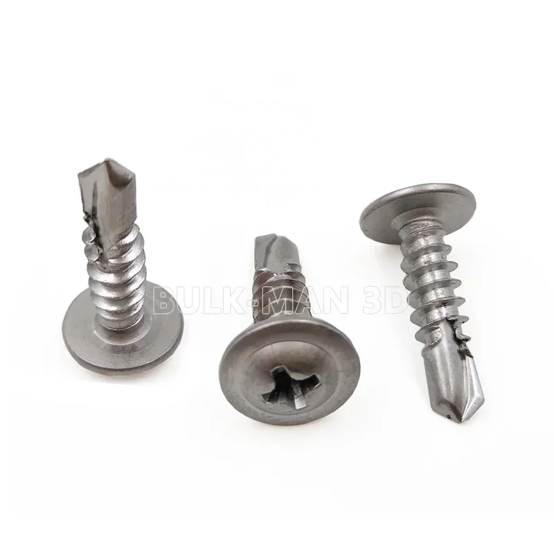 50 pçs/lote M4.8 Parafusos Auto-roscantes Zinco Cabeça Plana Phillips Parafuso Autoperfurante