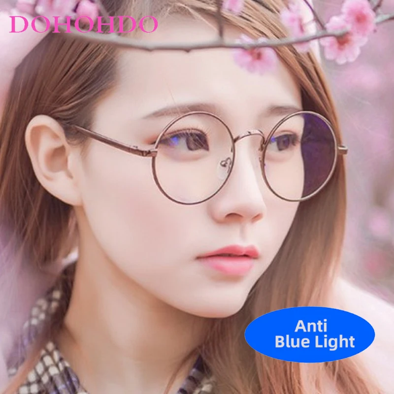 

Vintage Metal Circular Glasses Blue Light Blocking Women Men Luxury Brand Optical Spectacle Computer Eye Protection Eyeglasses