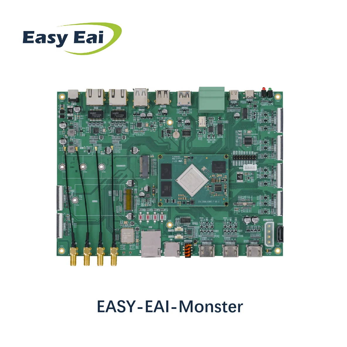 

EASY EAI Monster Rockchip RK3588 Development Boards LPDDR4X 8G RAM 32G eMMC M.2 PCIE Octa-Core 64-Bit CPU