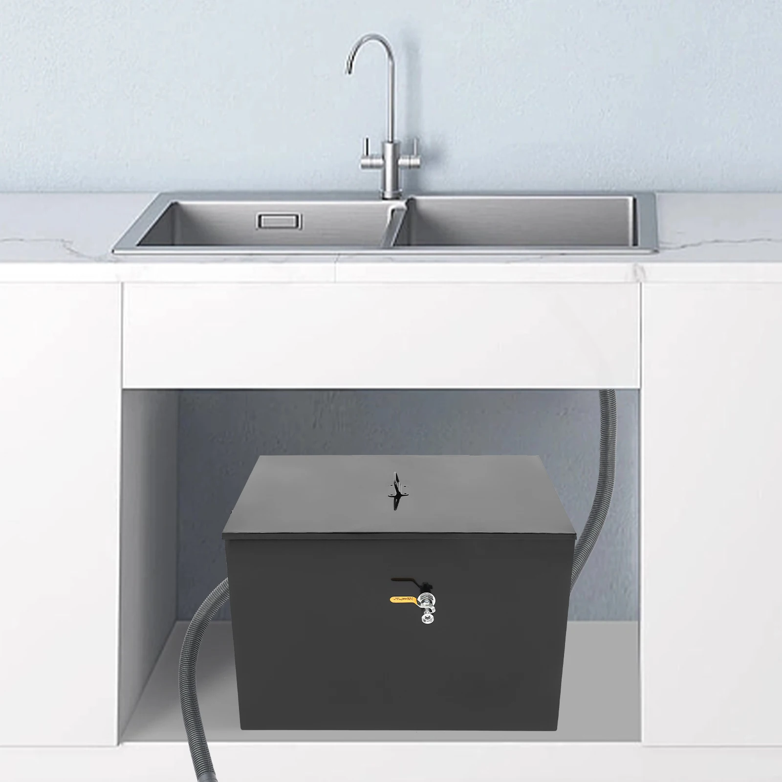 50ポンド 27.17×18.9×18.5インチ 業務用グリーストラップ 炭素鋼製排水フィルター グリーストラップ グリーストラップ