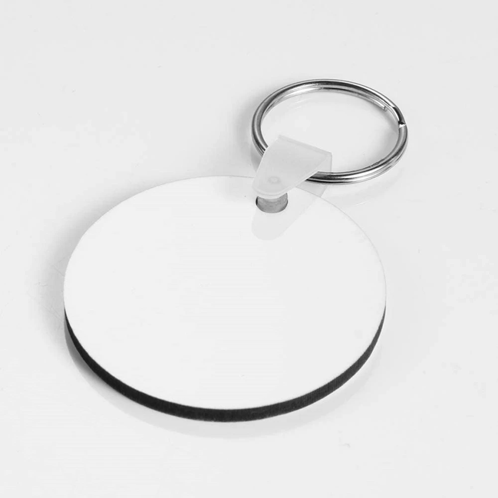 ABNM 20Pcs Sublimation Blank Keychain DIY MDF Blank Keychain With Key Ring Thermal Transfer Printing Keychain