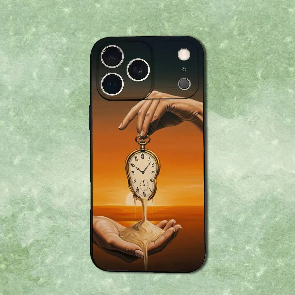 حافظة هاتف Dream Art Watches Art لهاتف iPhone 14,13,17,12,11,16,15, Plus, Pro Max, XS, X, XR, SE, Mini, غطاء أسود من السيليكون الناعم